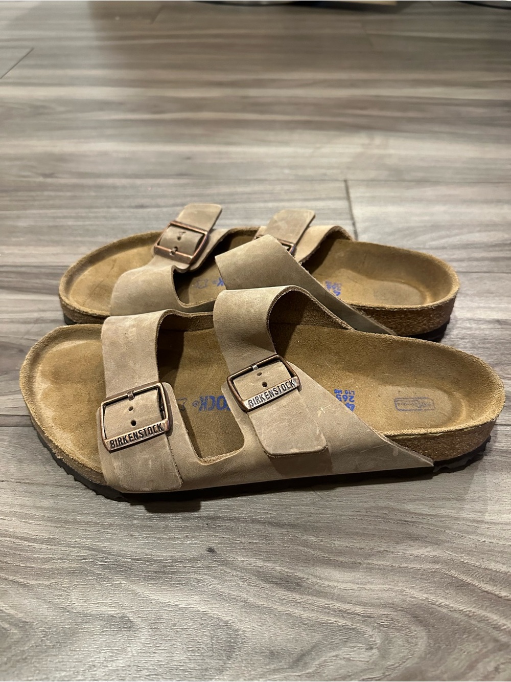 Birkenstock Men's Arizona Two-Strap Sandals in Taupe